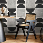 Monochrome Abstract Forms Wallpaper - C243 - WallTrend