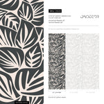 Monochrome Botanical Leaf Wallpaper - D649 - WallTrend