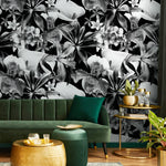 Monochrome Floral Elegance Wallpaper - B054 - WallTrend