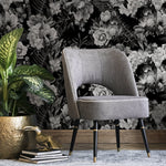 Monochrome Floral Elegance Wallpaper - B099 - WallTrend