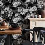 Monochrome Floral Elegance Wallpaper - B099 - WallTrend