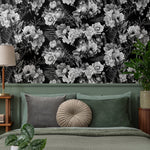 Monochrome Floral Elegance Wallpaper - B099 - WallTrend