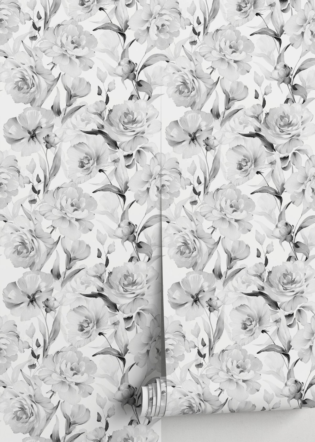 Monochrome Floral Elegance Wallpaper - D529 - WallTrend