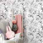 Monochrome Floral Elegance Wallpaper - D529 - WallTrend