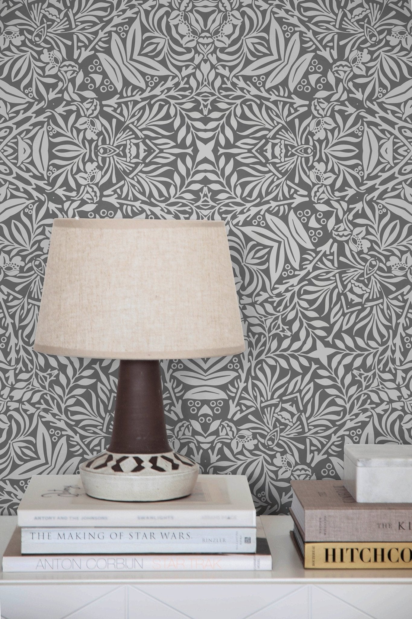 Monochrome Floral Symphony Wallpaper - X075 - WallTrend