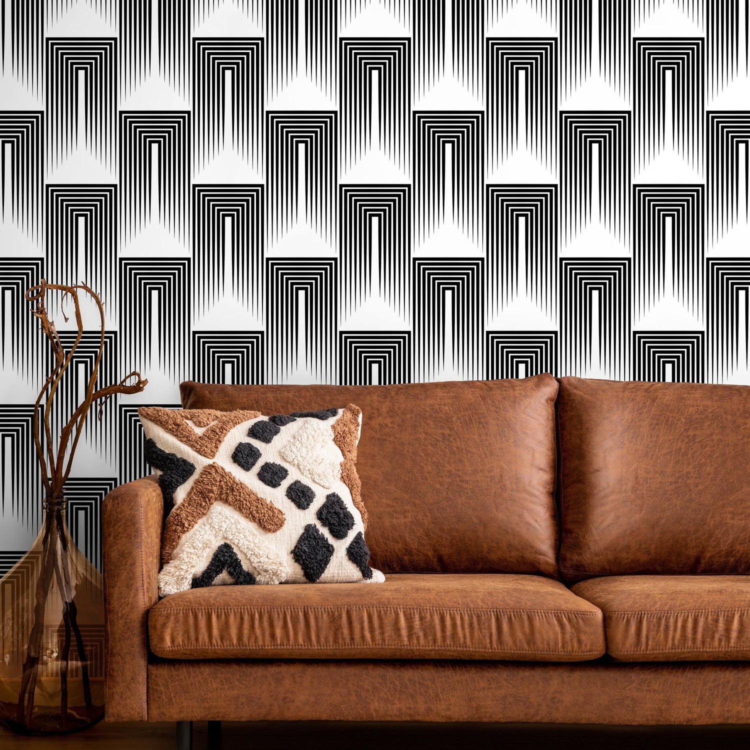 Monochrome Geometric Illusion Wallpaper - B079 - WallTrend