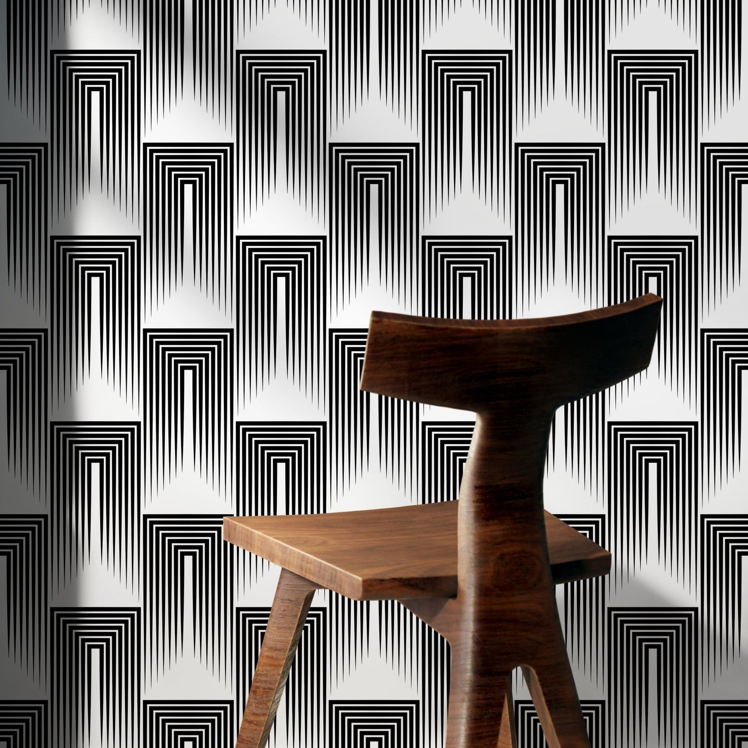 Monochrome Geometric Illusion Wallpaper - B079 - WallTrend