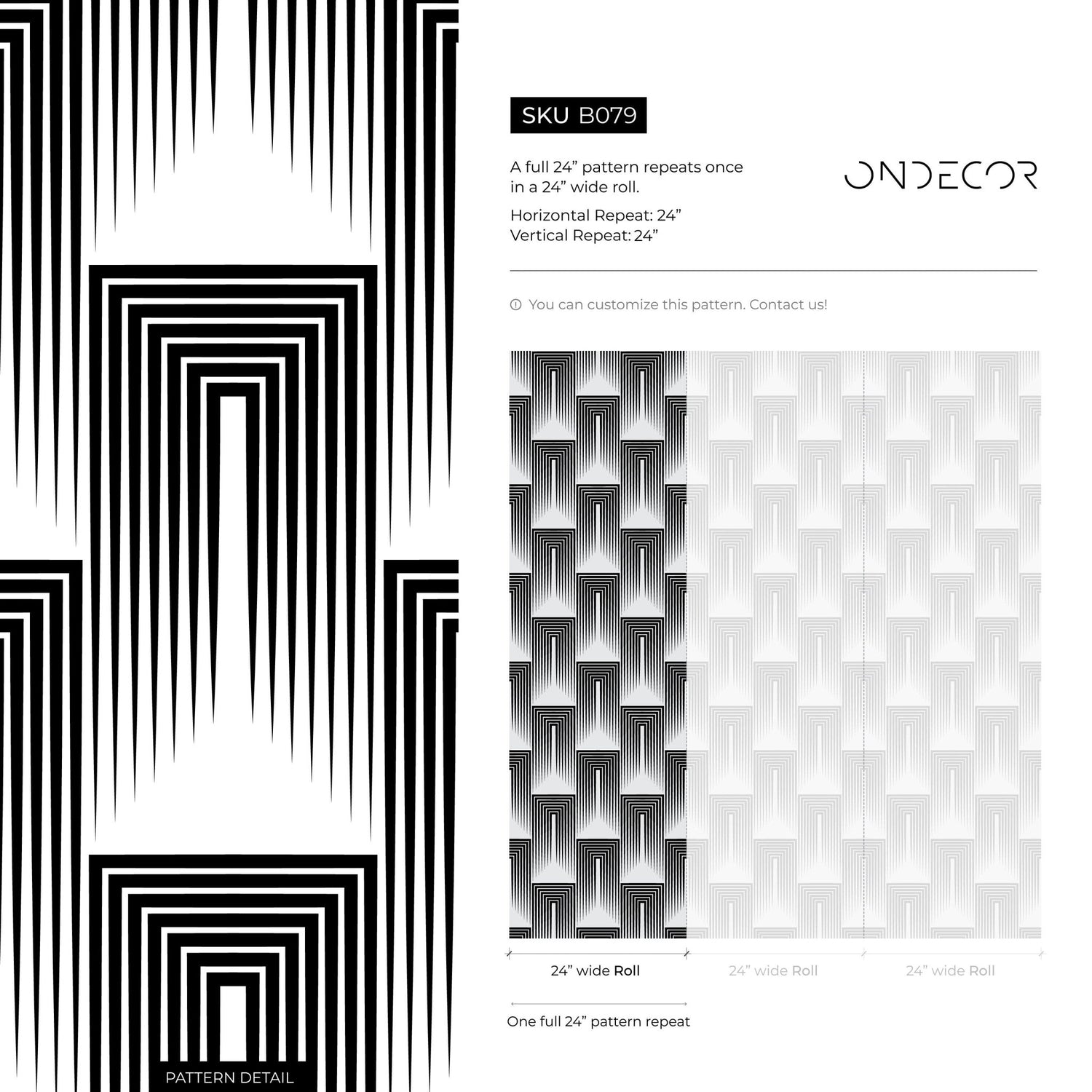 Monochrome Geometric Illusion Wallpaper - B079 - WallTrend