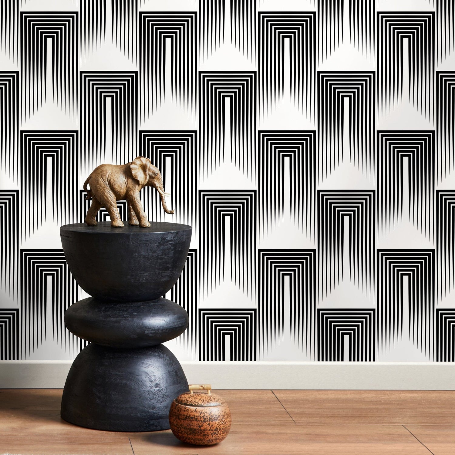 Monochrome Geometric Illusion Wallpaper - B079 - WallTrend