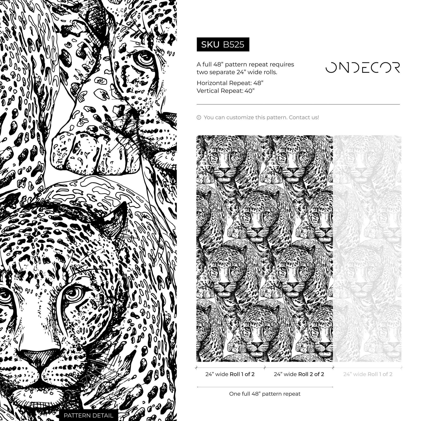 Monochrome Jungle Majesty Wallpaper - B525 - WallTrend