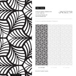 Monochrome Leaf Pattern Wallpaper - B666 - WallTrend
