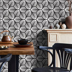 Monochrome Leaf Pattern Wallpaper - B666 - WallTrend