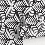 Monochrome Leaf Pattern Wallpaper - B666 - WallTrend