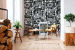 Monochrome Tribal Art Wallpaper - C099 - WallTrend