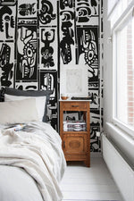 Monochrome Tribal Art Wallpaper - C099 - WallTrend