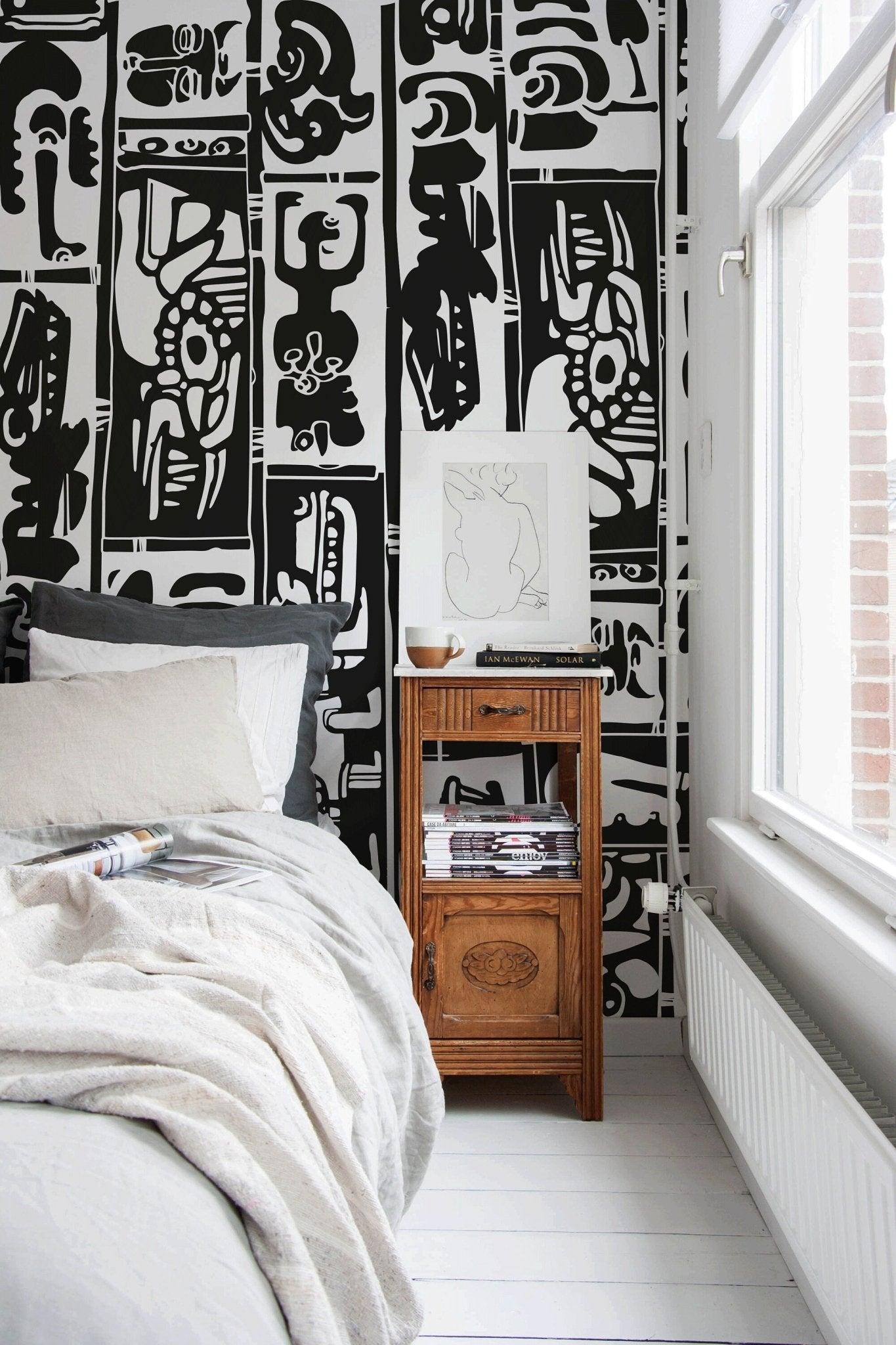 Monochrome Tribal Art Wallpaper - C099 - WallTrend