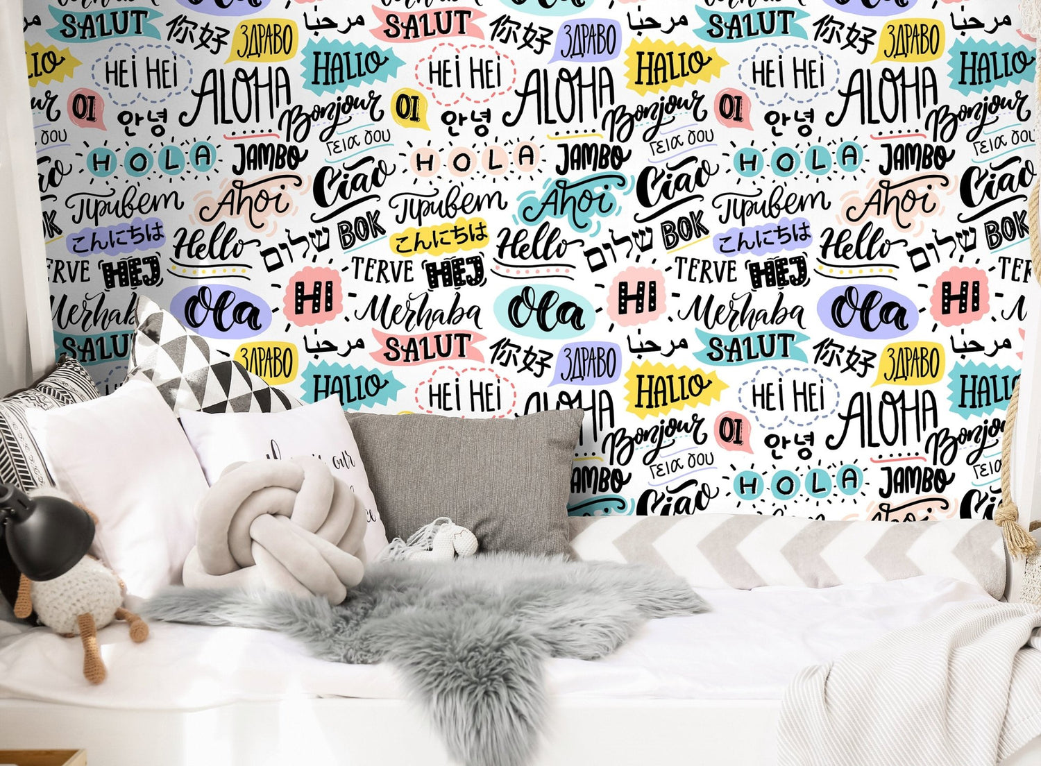 Multilingual Greetings Wallpaper - B546 - WallTrend