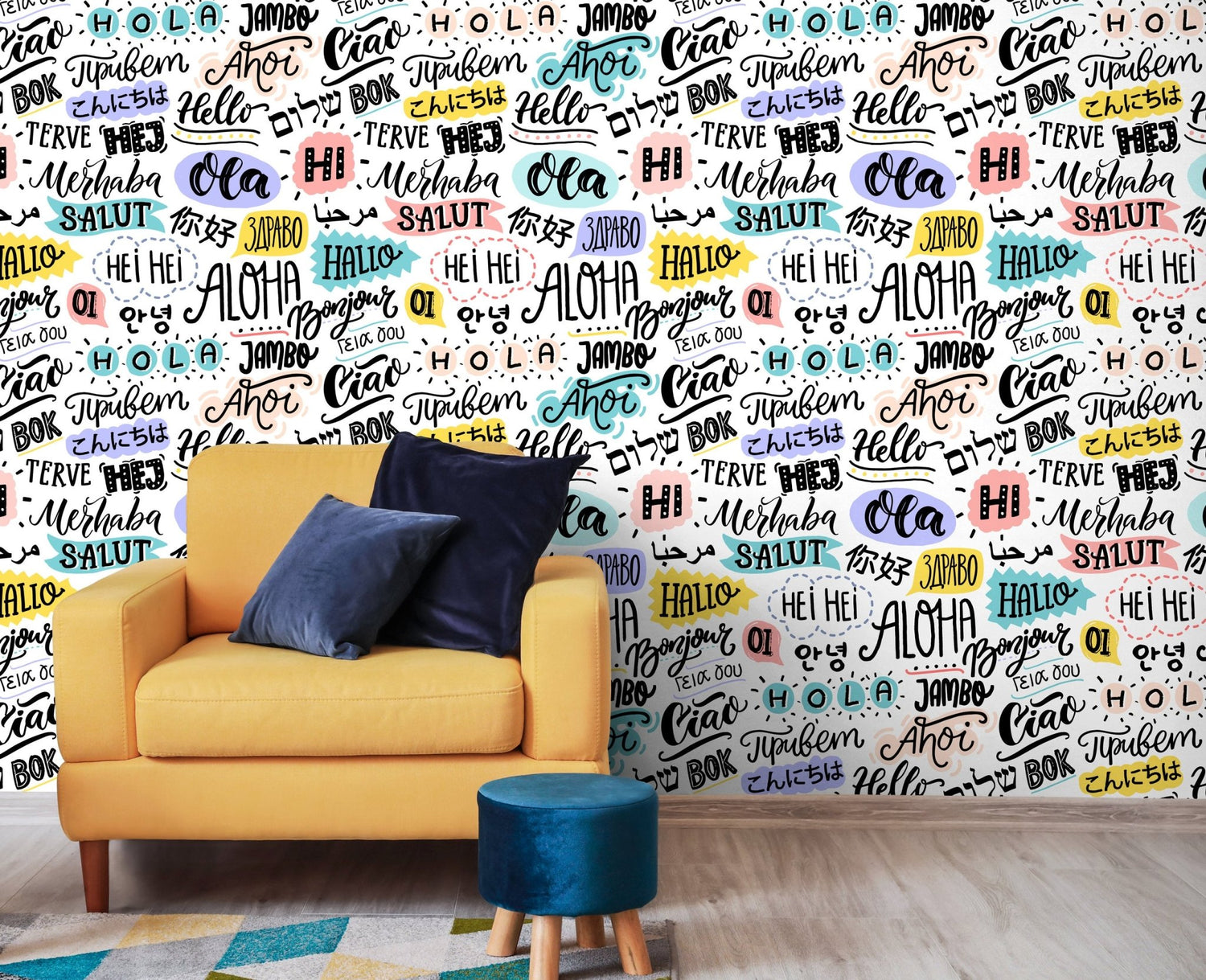 Multilingual Greetings Wallpaper - B546 - WallTrend