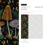 Mushroom Garden Wallpaper Dark Floral Wallpaper Peel and Stick and Traditional Wallpaper - D814 - WallTrend