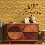 Mustard Arches Boho Wallpaper Peel and Stick and Traditional Wallpaper - B767 - WallTrend