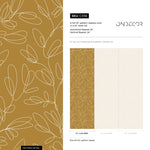 Mustard Botanical Lines Wallpaper - C356 - WallTrend