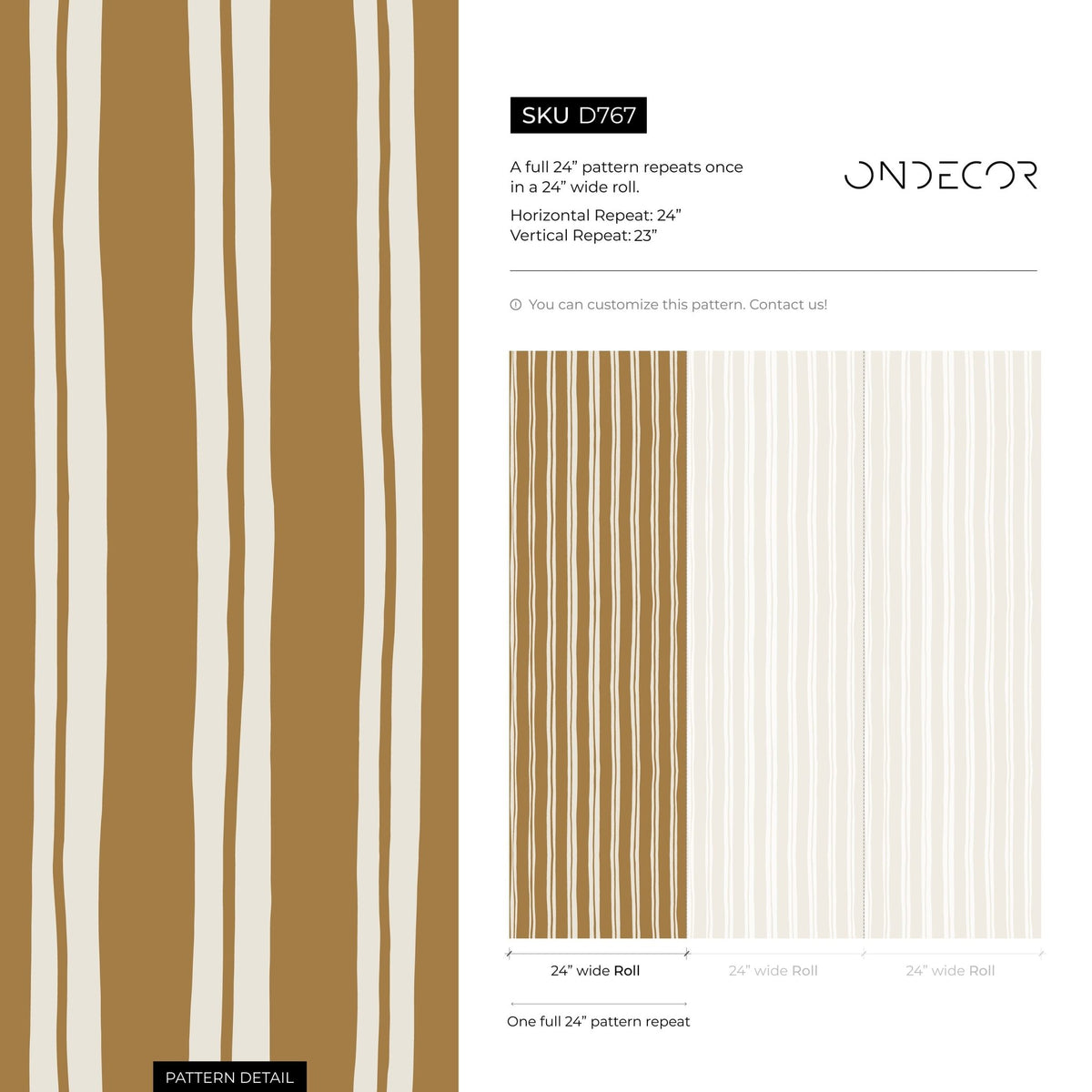 Mustard Lines Wallpaper Striped Wallpaper Peel and Stick and Traditional Wallpaper - D767 - WallTrend