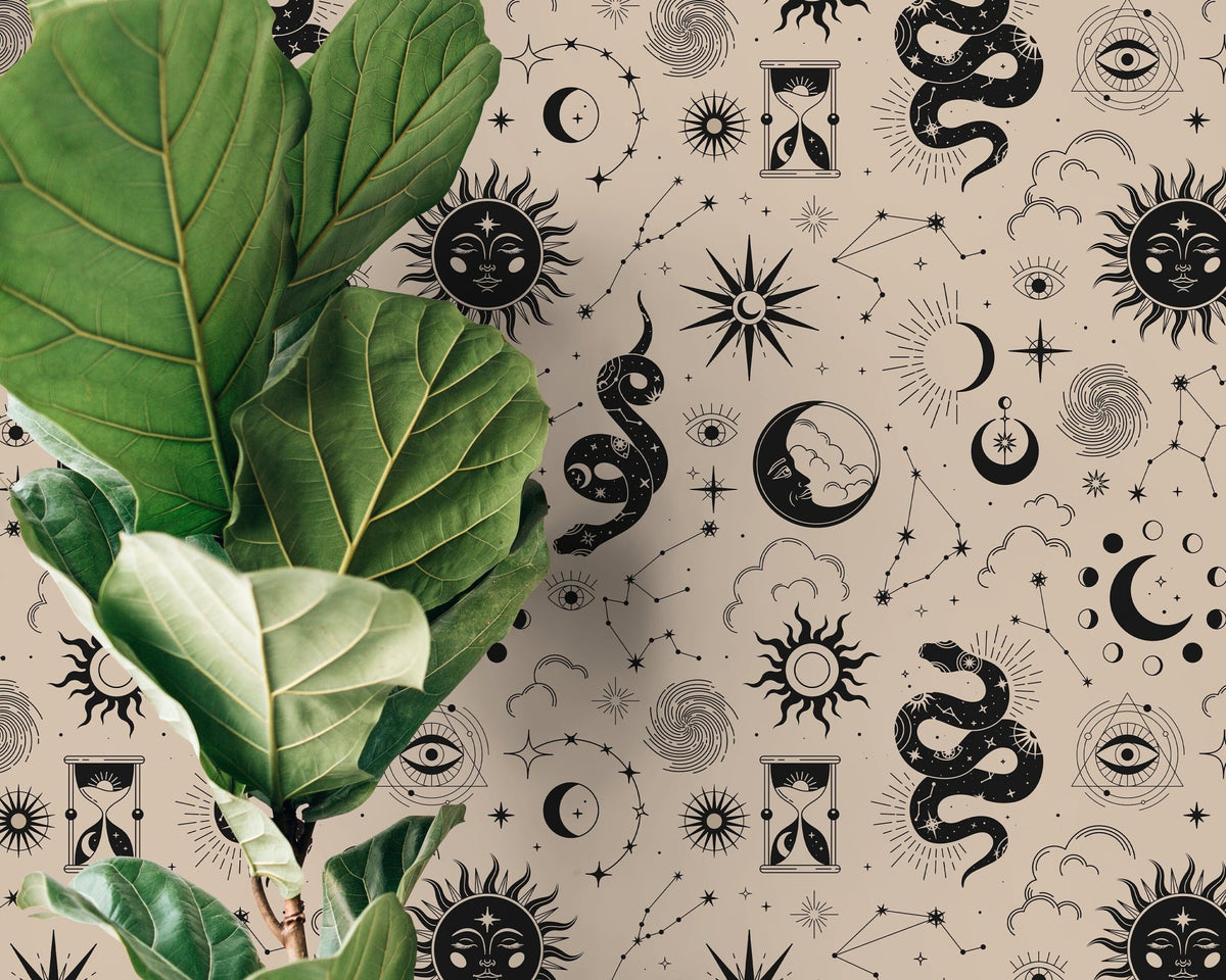 Mystical Celestial Bodies Wallpaper - D343 - WallTrend