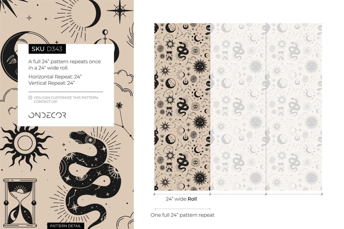 Mystical Celestial Bodies Wallpaper - D343 - WallTrend
