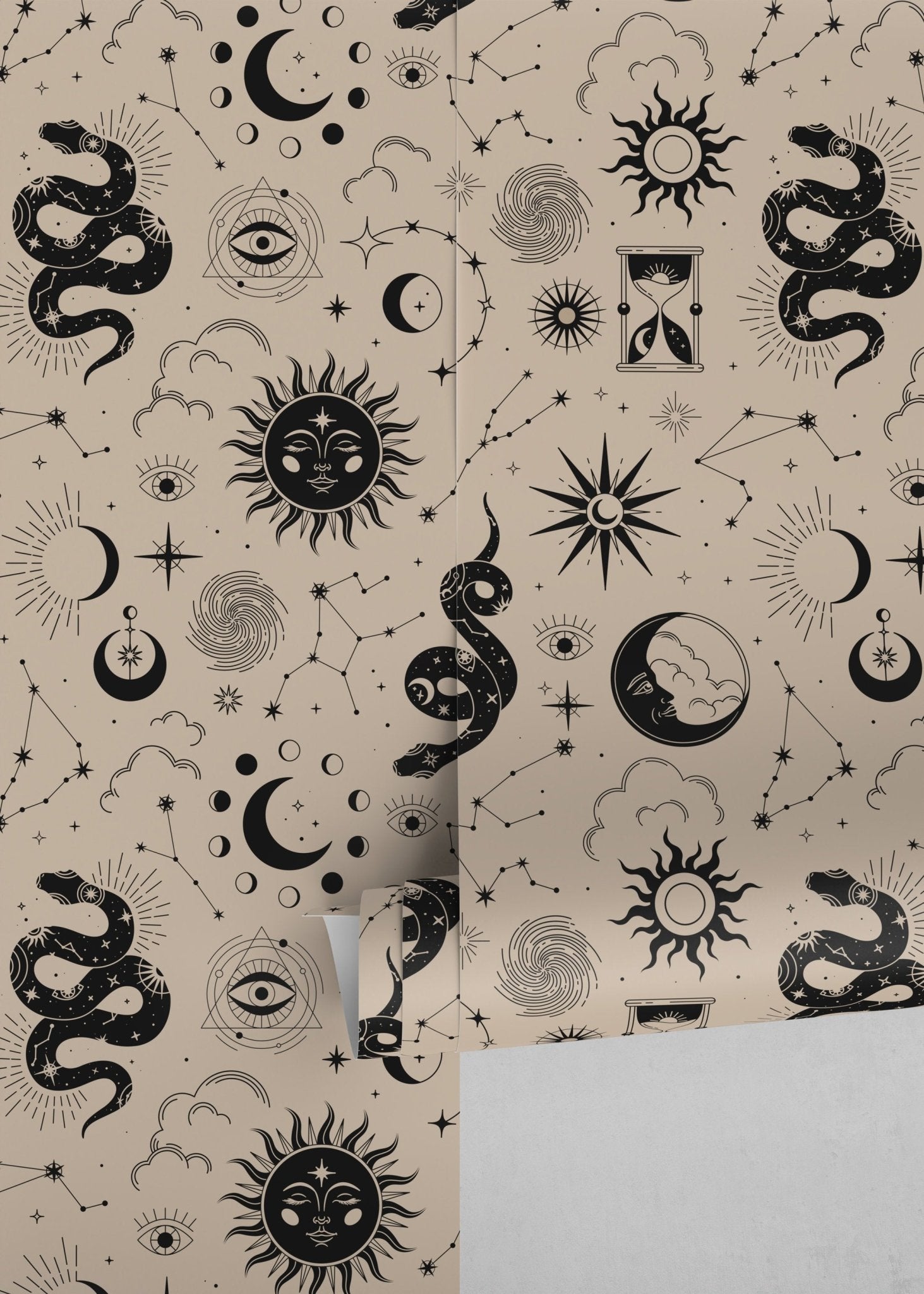 Mystical Celestial Bodies Wallpaper - D343 - WallTrend