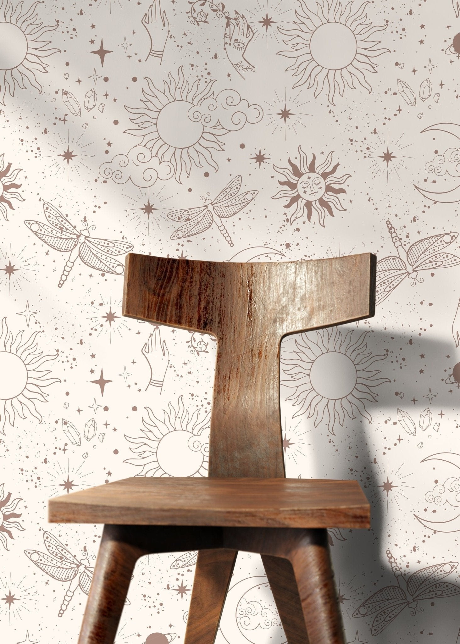 Mystique and Celestial Wallpaper Removable Peel and Stick Wallpaper, Peel and Stick Wallpaper Moon and Butterfly - ZAAV - WallTrend