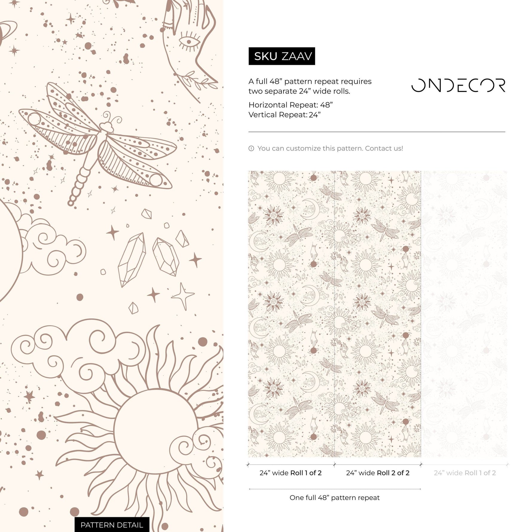 Mystique and Celestial Wallpaper Removable Peel and Stick Wallpaper, Peel and Stick Wallpaper Moon and Butterfly - ZAAV - WallTrend