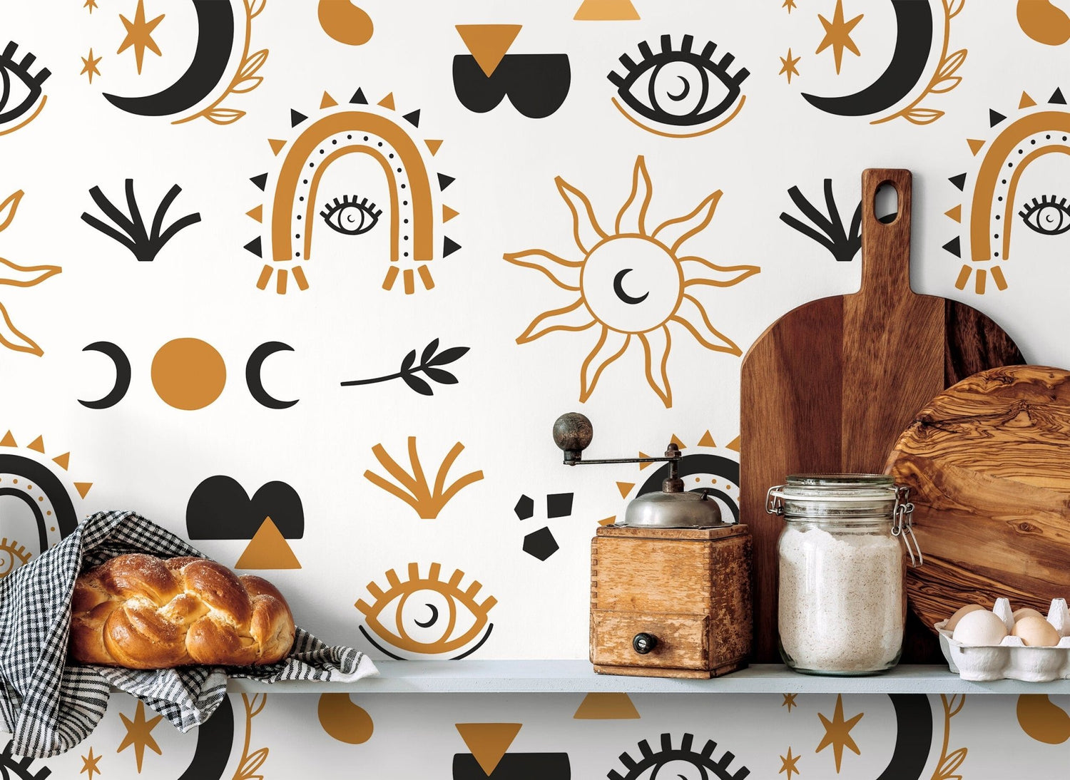Mystique and Celestial Wallpaper Removable Peel and Stick Wallpaper, Peel and Stick Wallpaper Moon and Magic - ZAAT - WallTrend