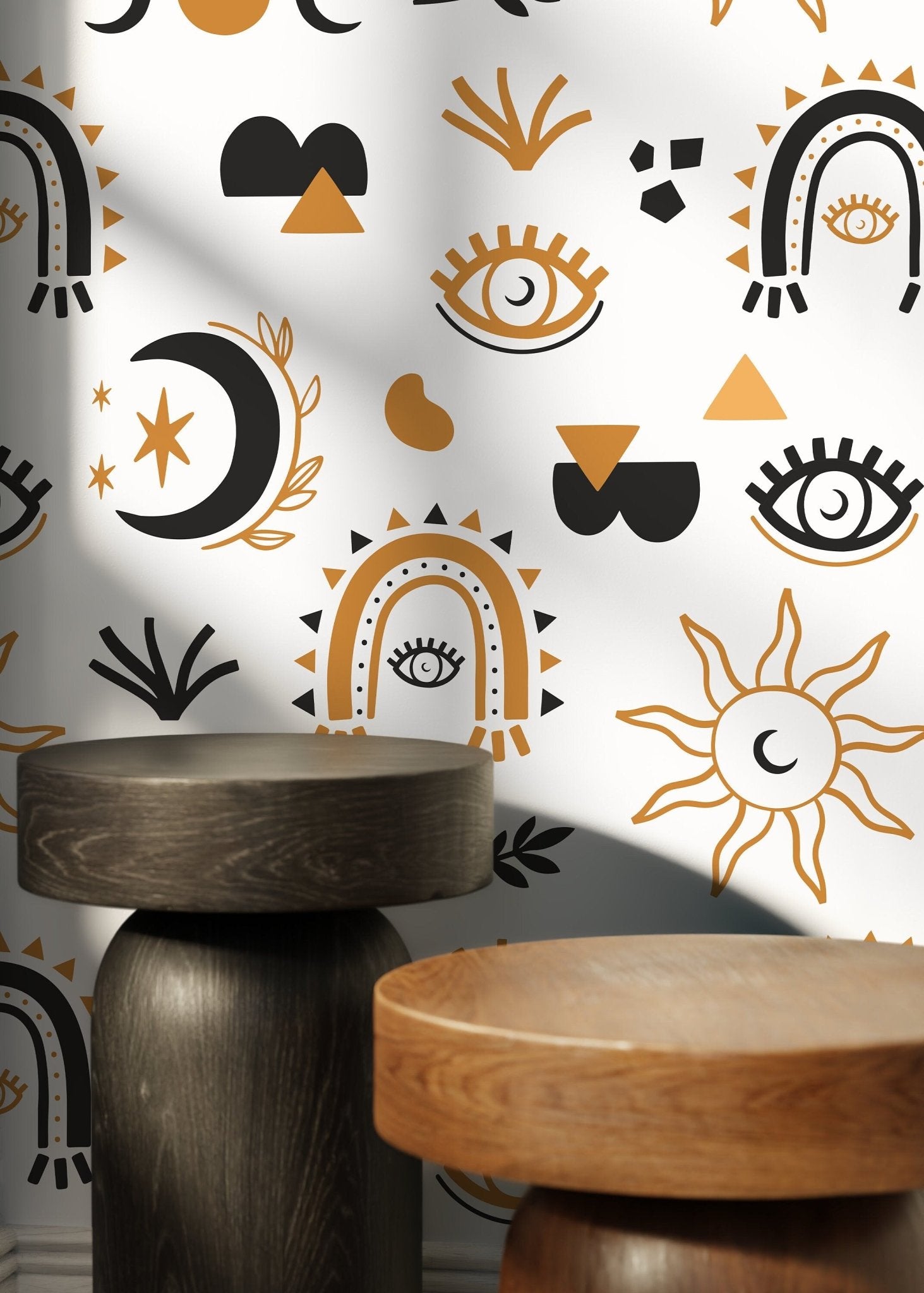 Mystique and Celestial Wallpaper Removable Peel and Stick Wallpaper, Peel and Stick Wallpaper Moon and Magic - ZAAT - WallTrend