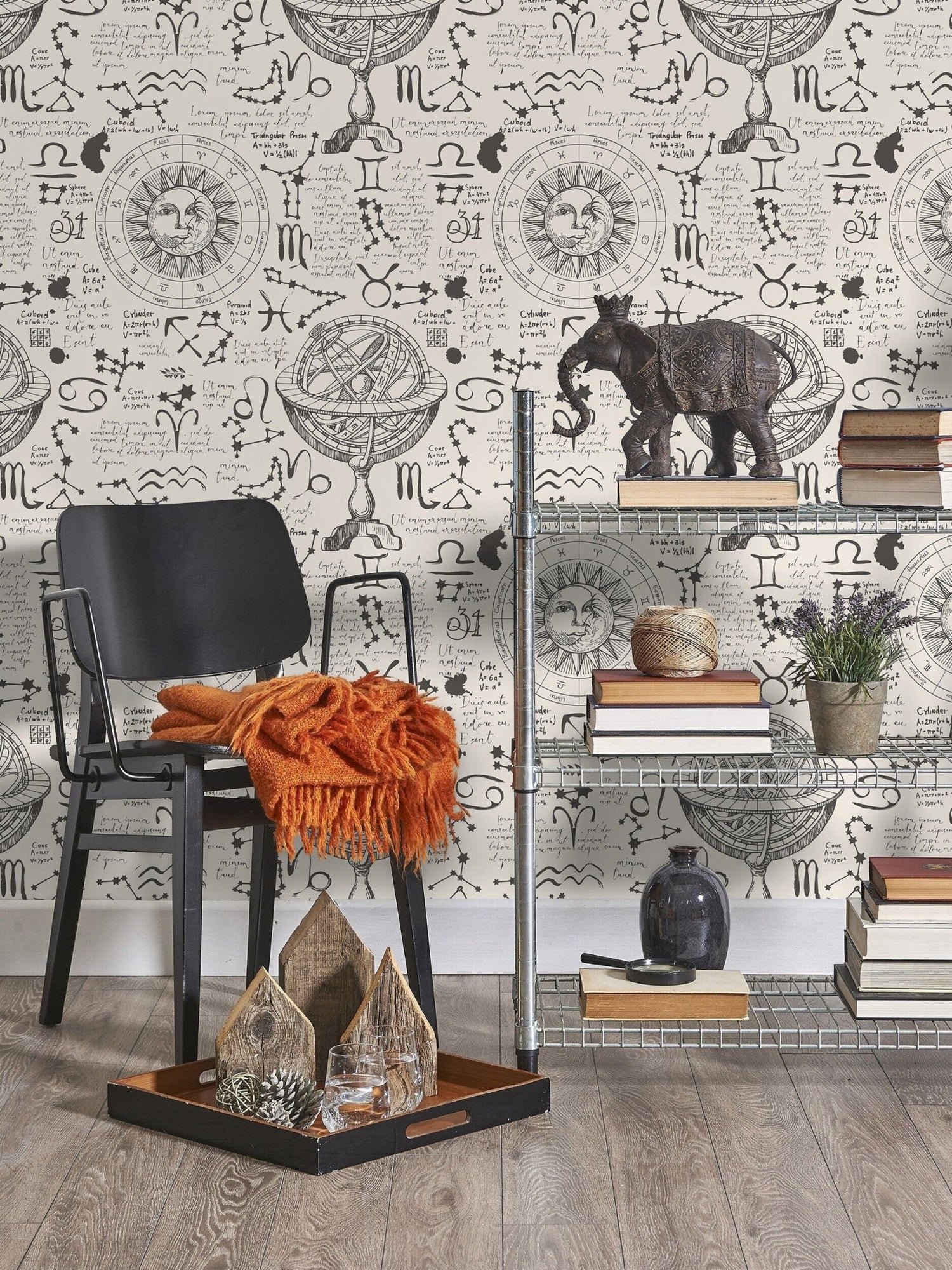 Mystique and Celestial Wallpaper Removable Peel and Stick Wallpaper, Peel and Stick Wallpaper Moon and Zodiac - ZAAX - WallTrend