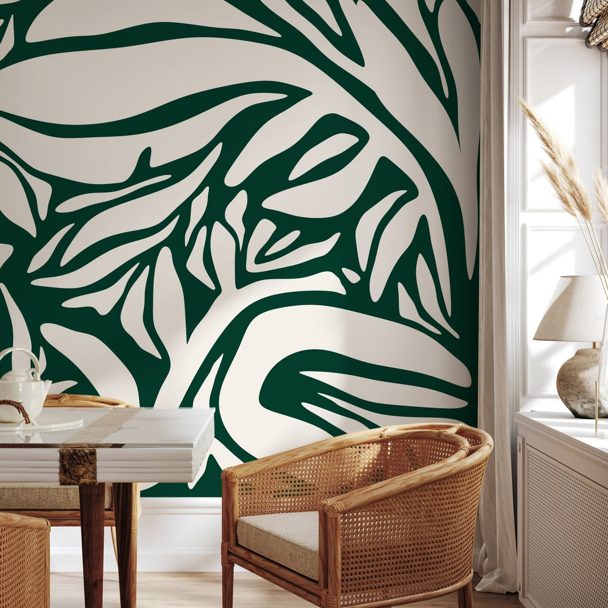 Natural Fern Symmetry Wallpaper - D629 - WallTrend