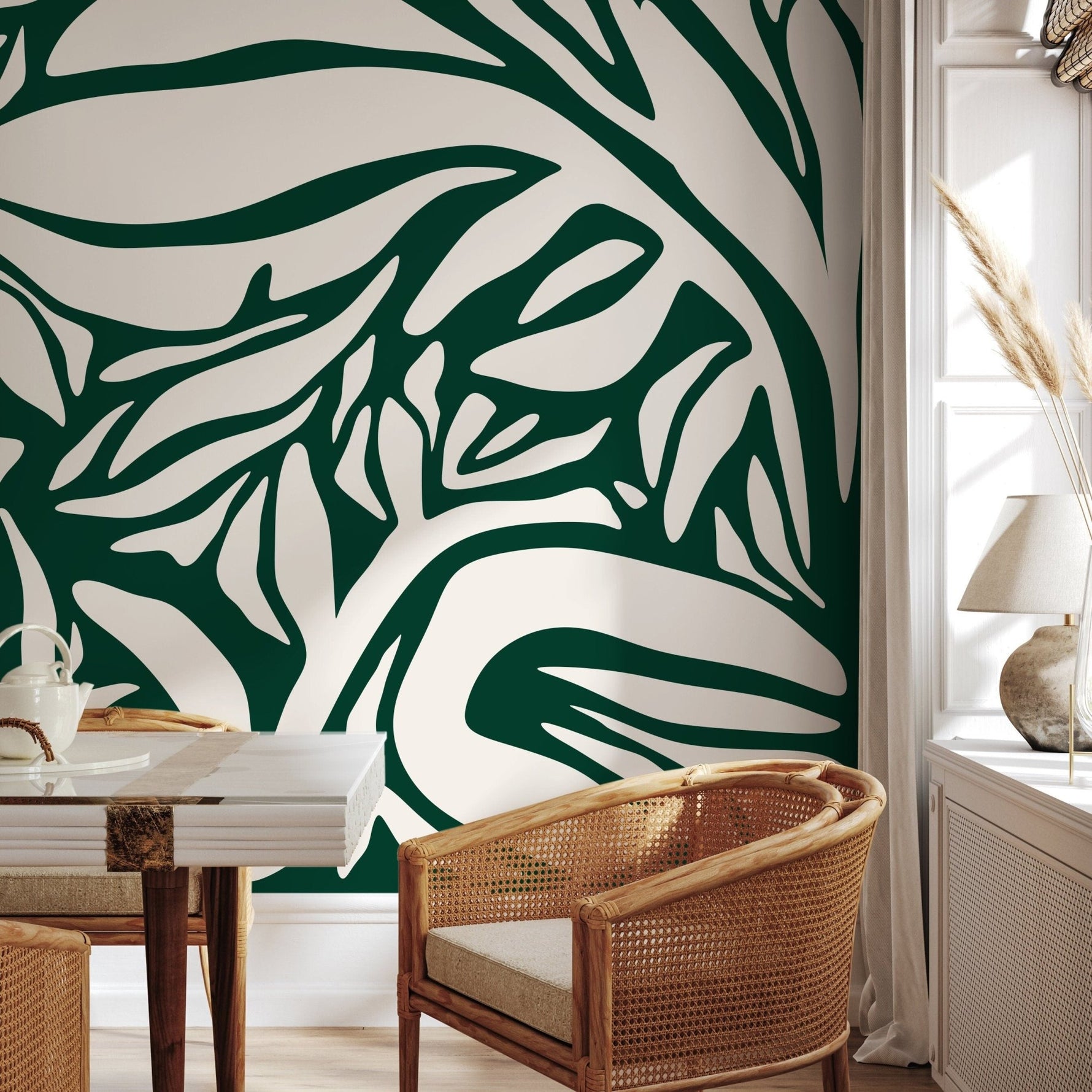 Natural Fern Symmetry Wallpaper - D629 - WallTrend