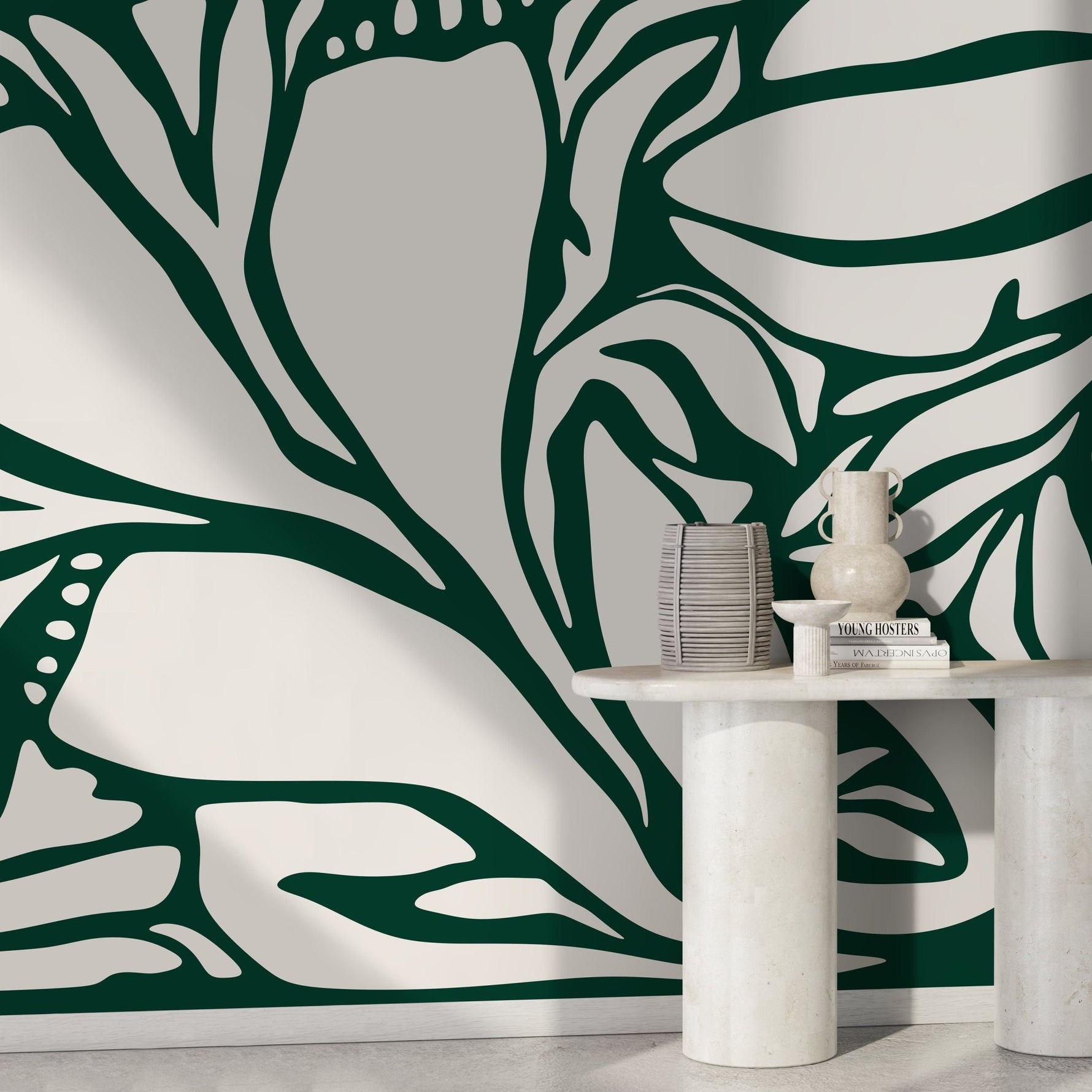 Natural Fern Symmetry Wallpaper - D629 - WallTrend