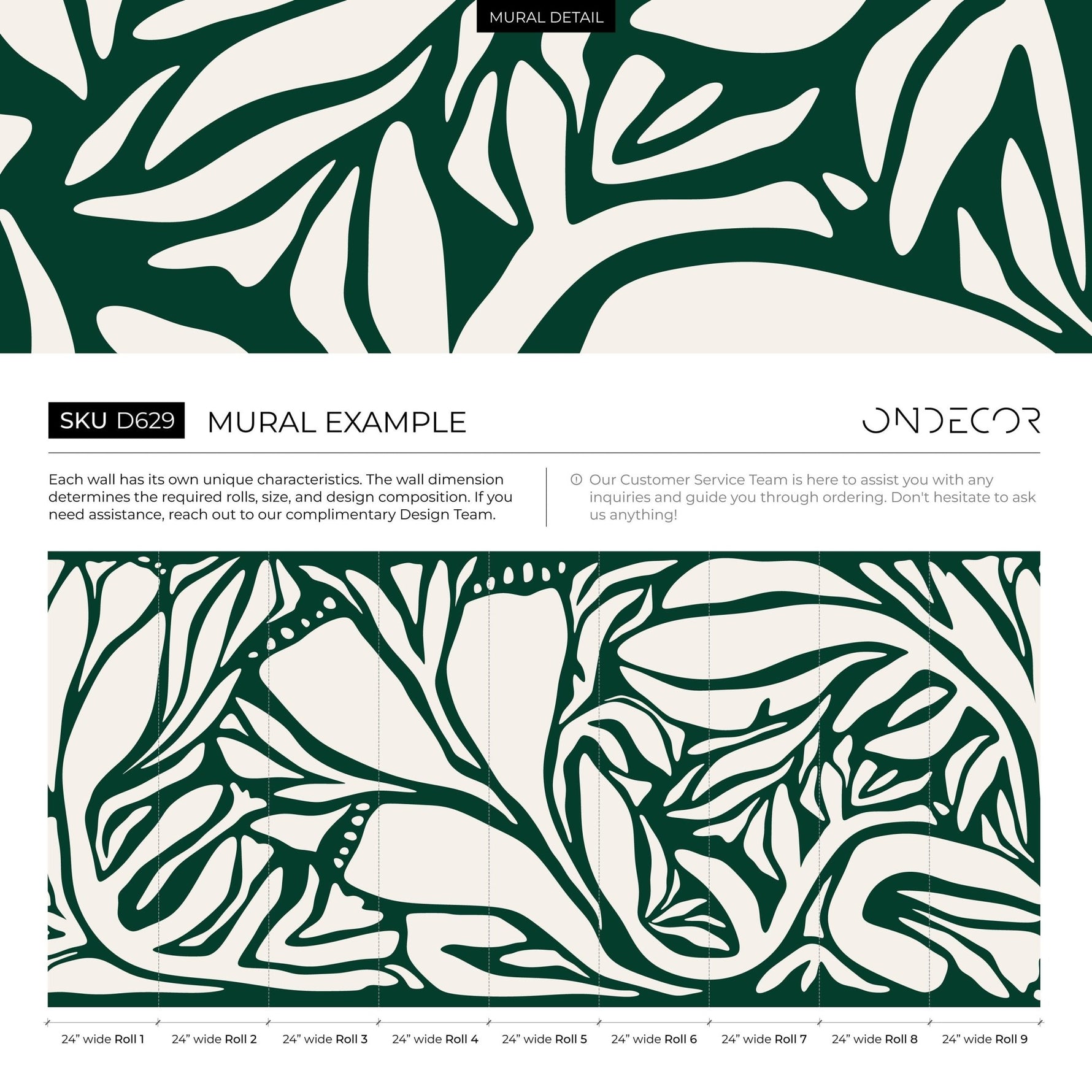 Natural Fern Symmetry Wallpaper - D629 - WallTrend