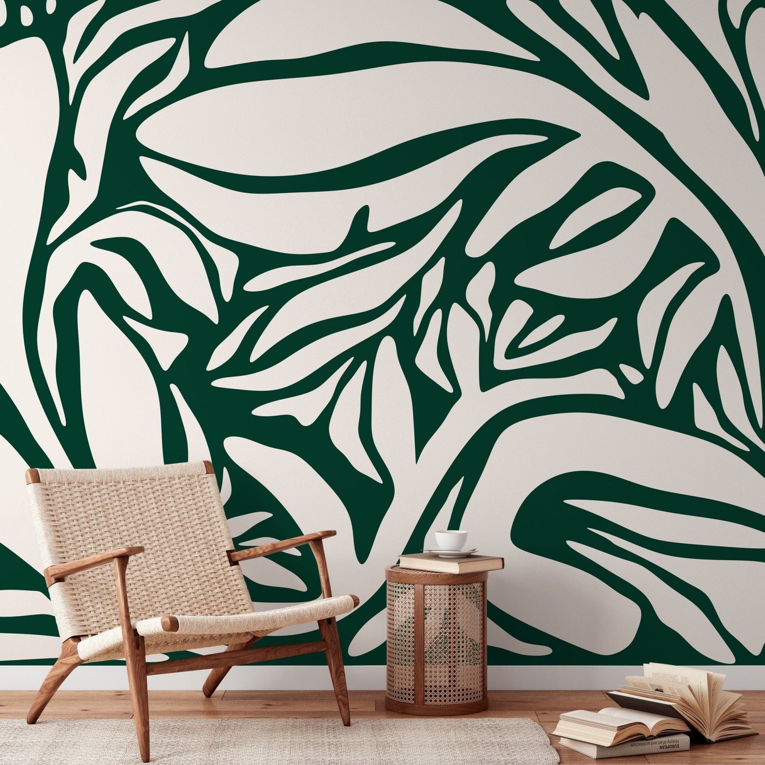 Natural Fern Symmetry Wallpaper - D629 - WallTrend