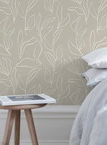 Natural Leaf Silhouettes Wallpaper - C173 - WallTrend
