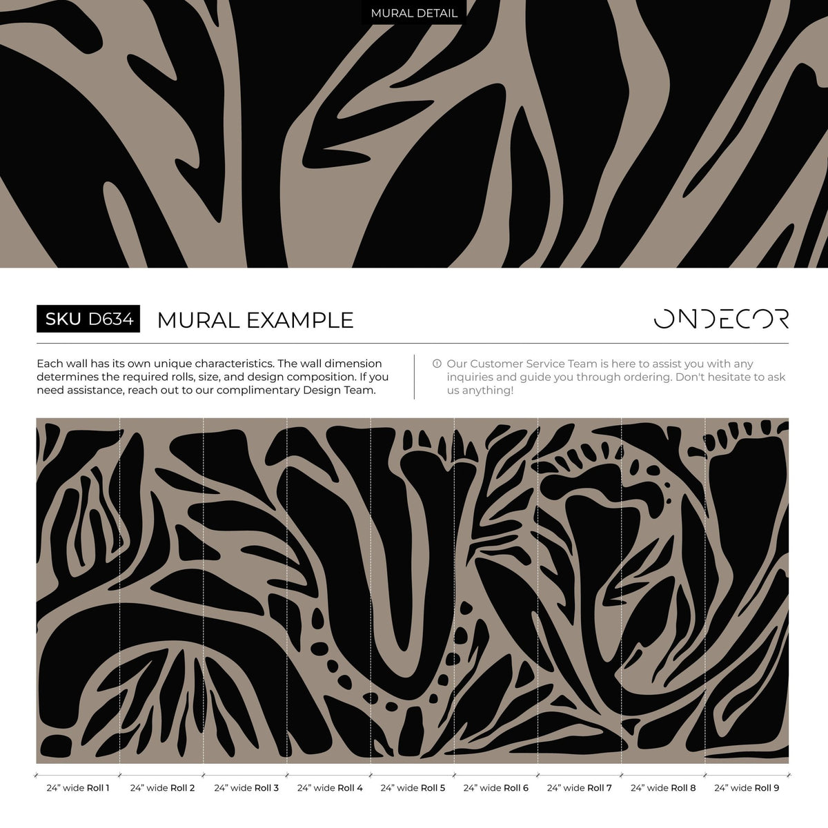 Nature - Inspired Abstract Foliage Wallpaper - D634 - WallTrend
