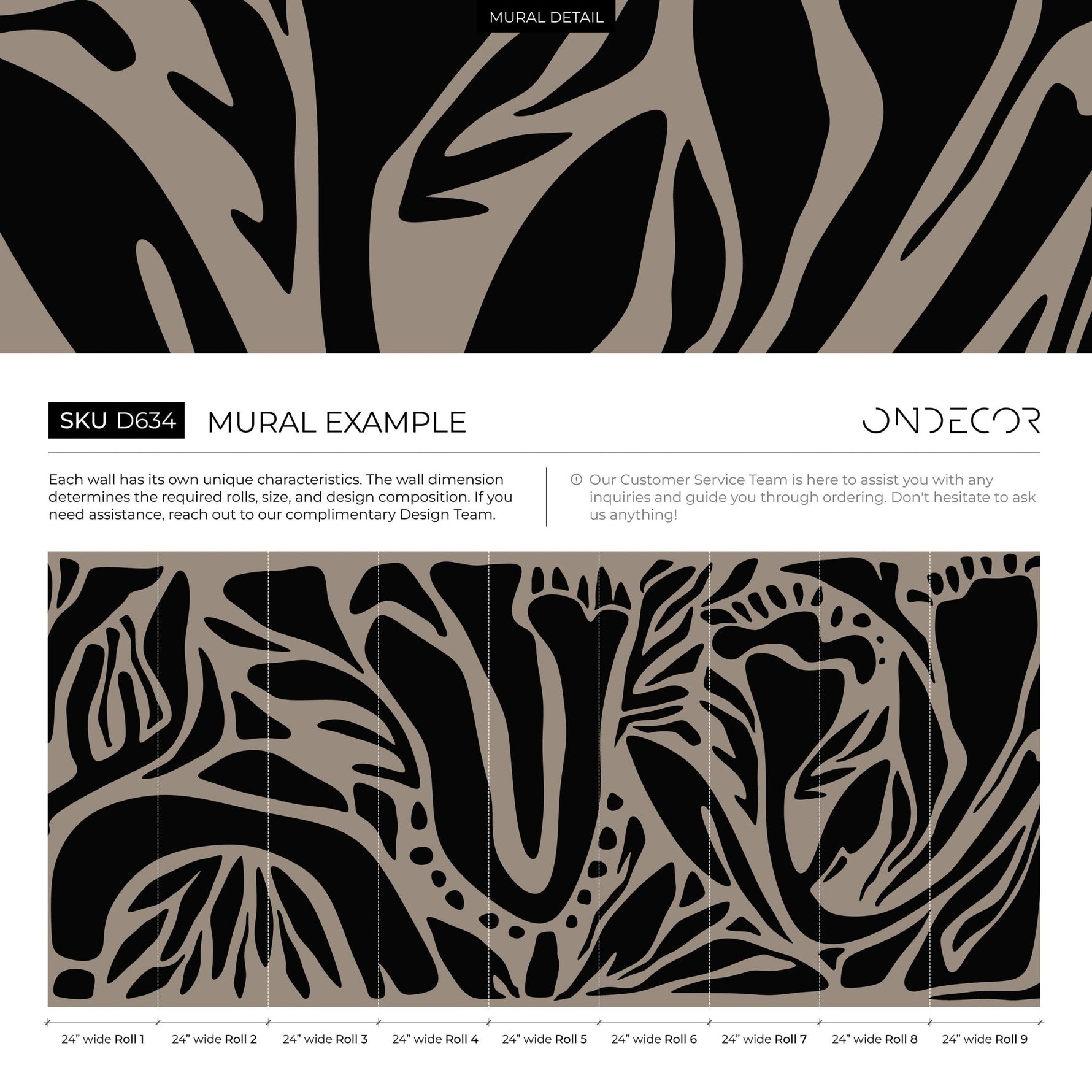 Nature - Inspired Abstract Foliage Wallpaper - D634 - WallTrend