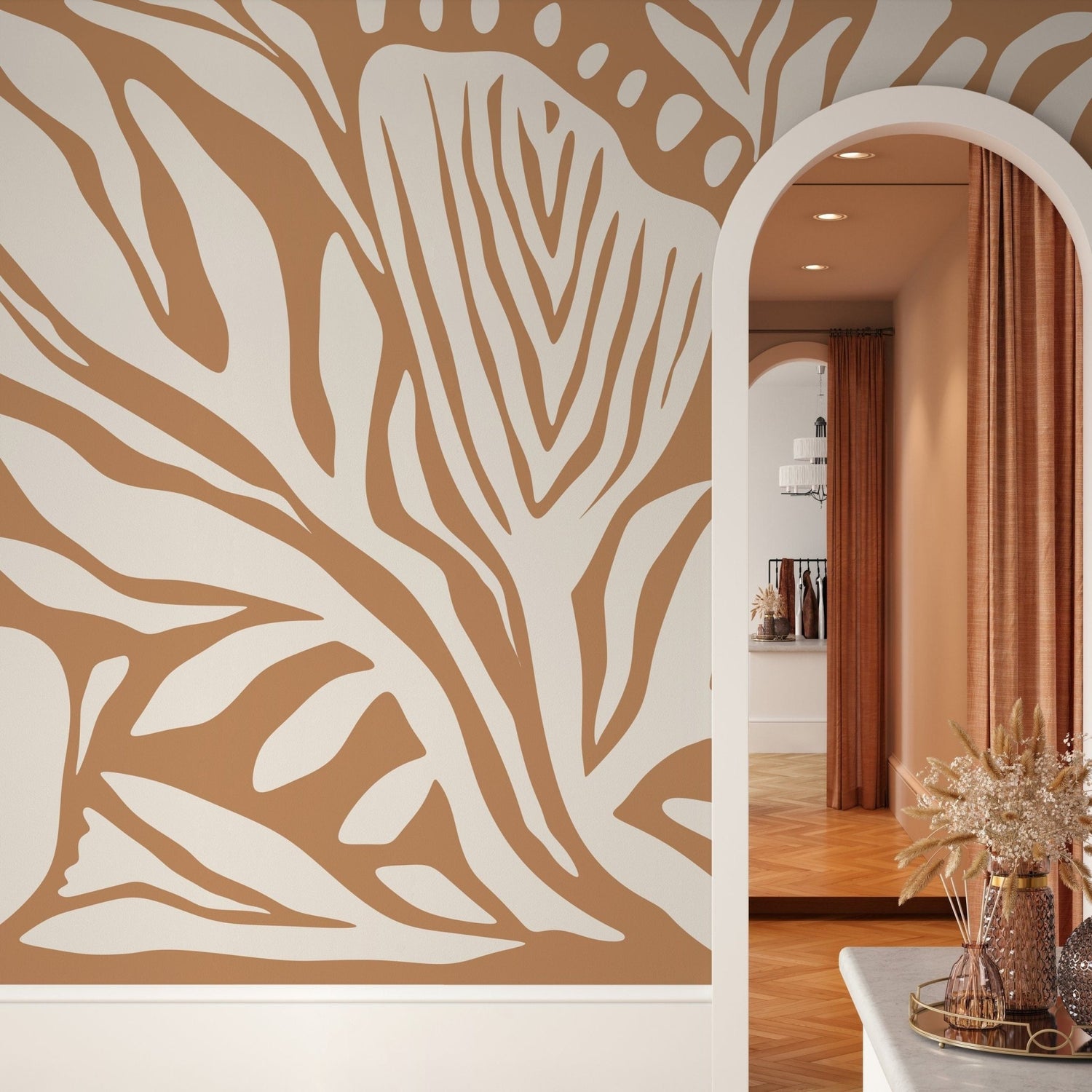 Nature Inspired Botanical Shapes Wallpaper - D692 - WallTrend