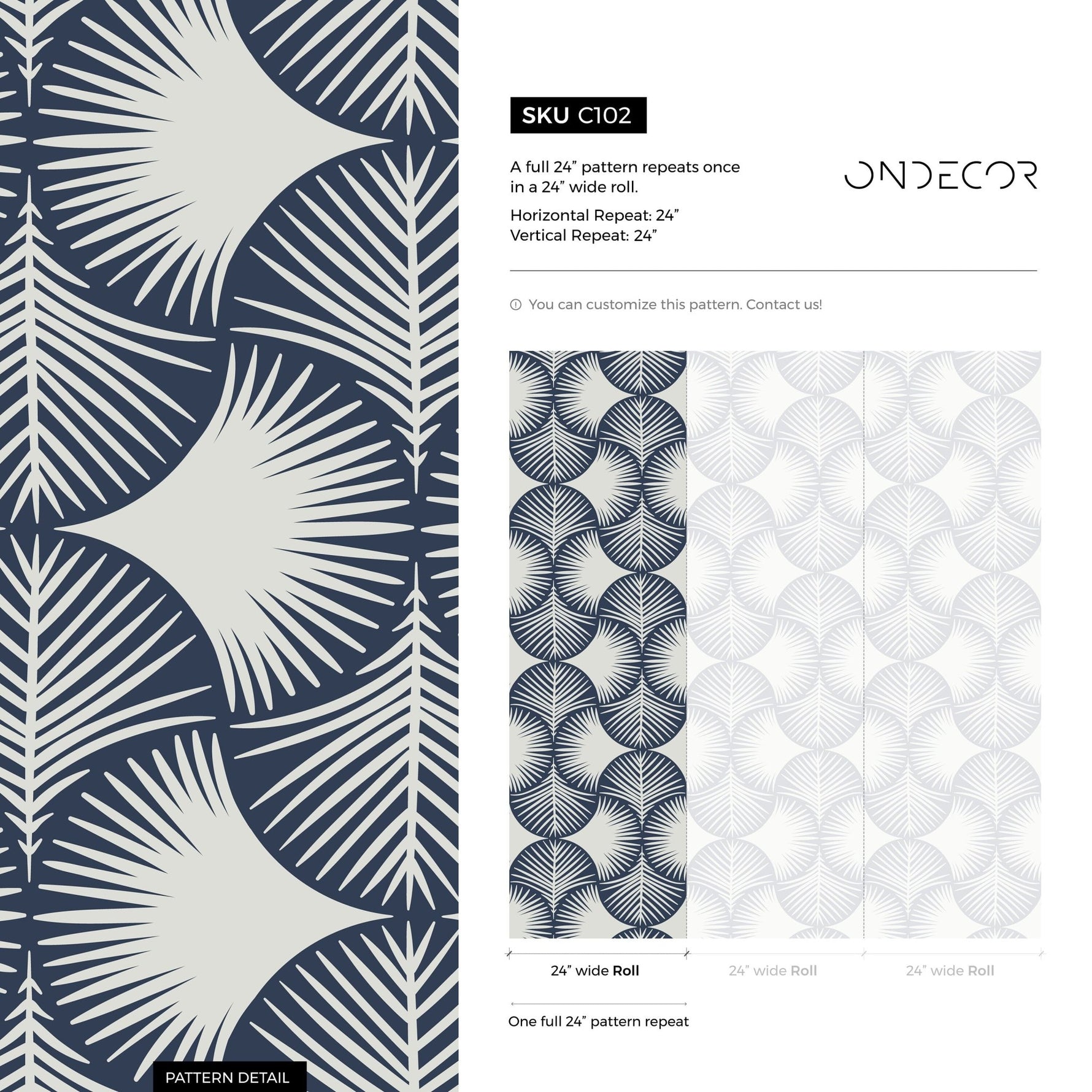 Nature - Inspired Leaf Pattern Wallpaper - C102 - WallTrend