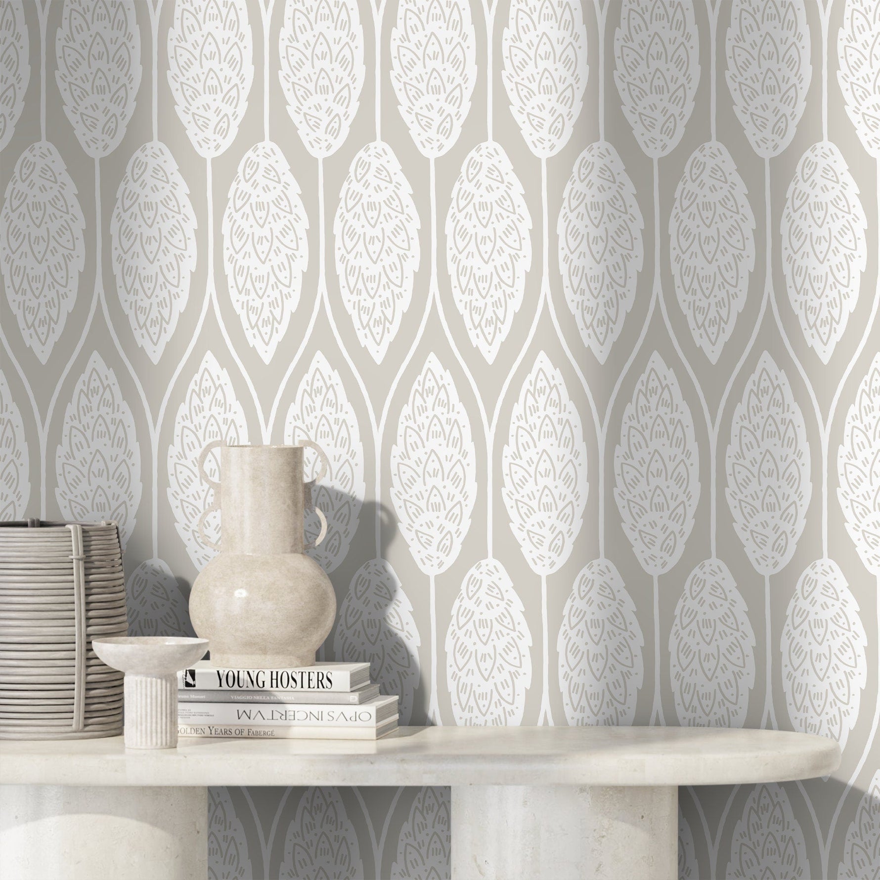 Nature Inspired Leaf Pattern Wallpaper - C988 - WallTrend