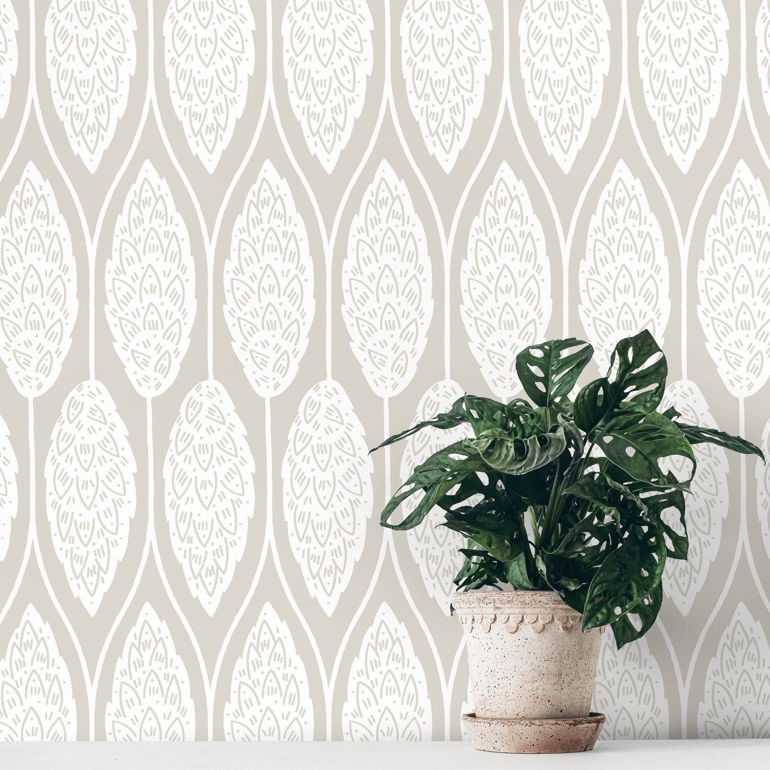 Nature Inspired Leaf Pattern Wallpaper - C988 - WallTrend