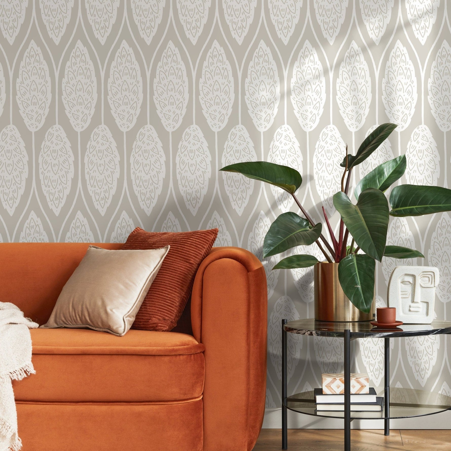 Nature Inspired Leaf Pattern Wallpaper - C988 - WallTrend