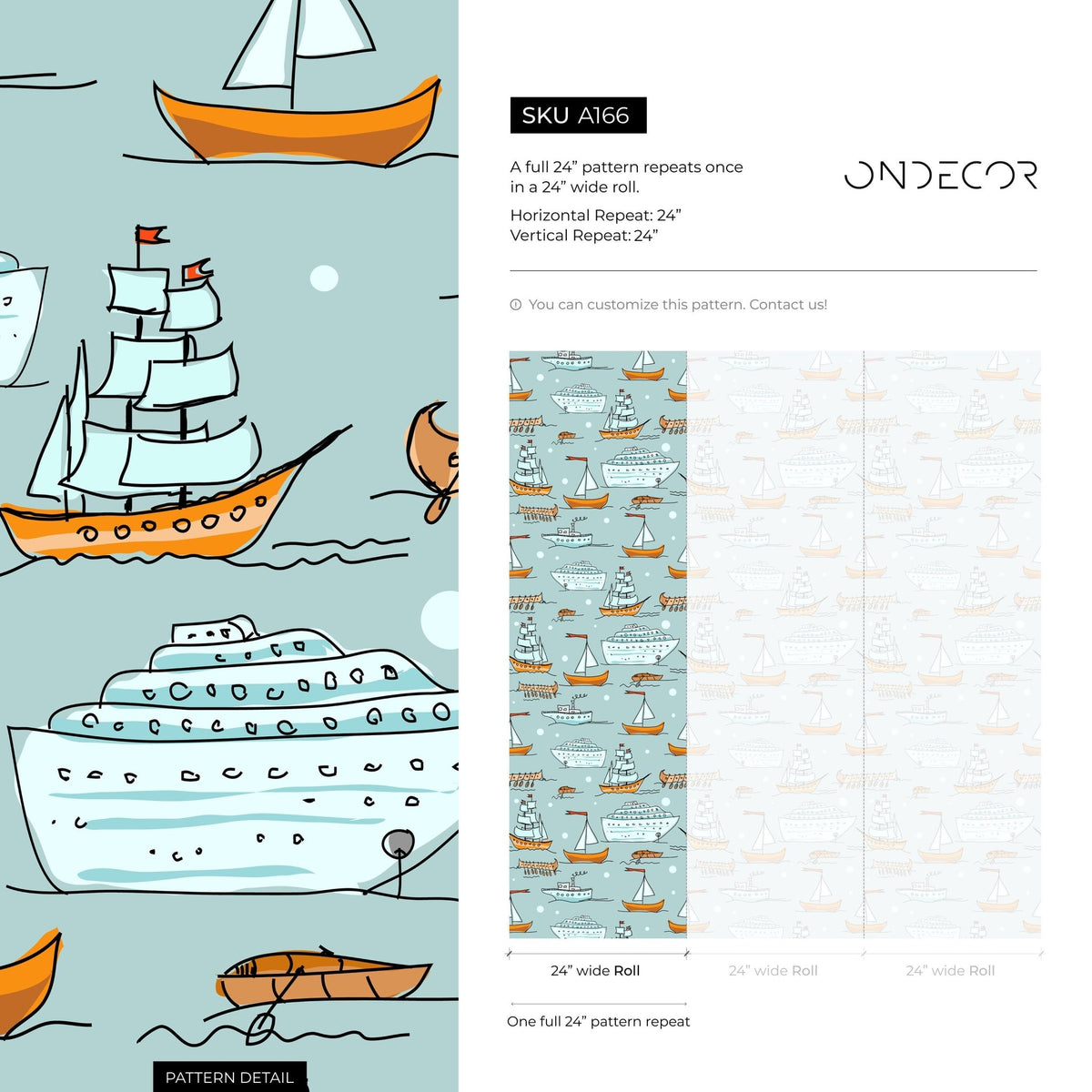 Nautical Charm Wallpaper - A166 - WallTrend
