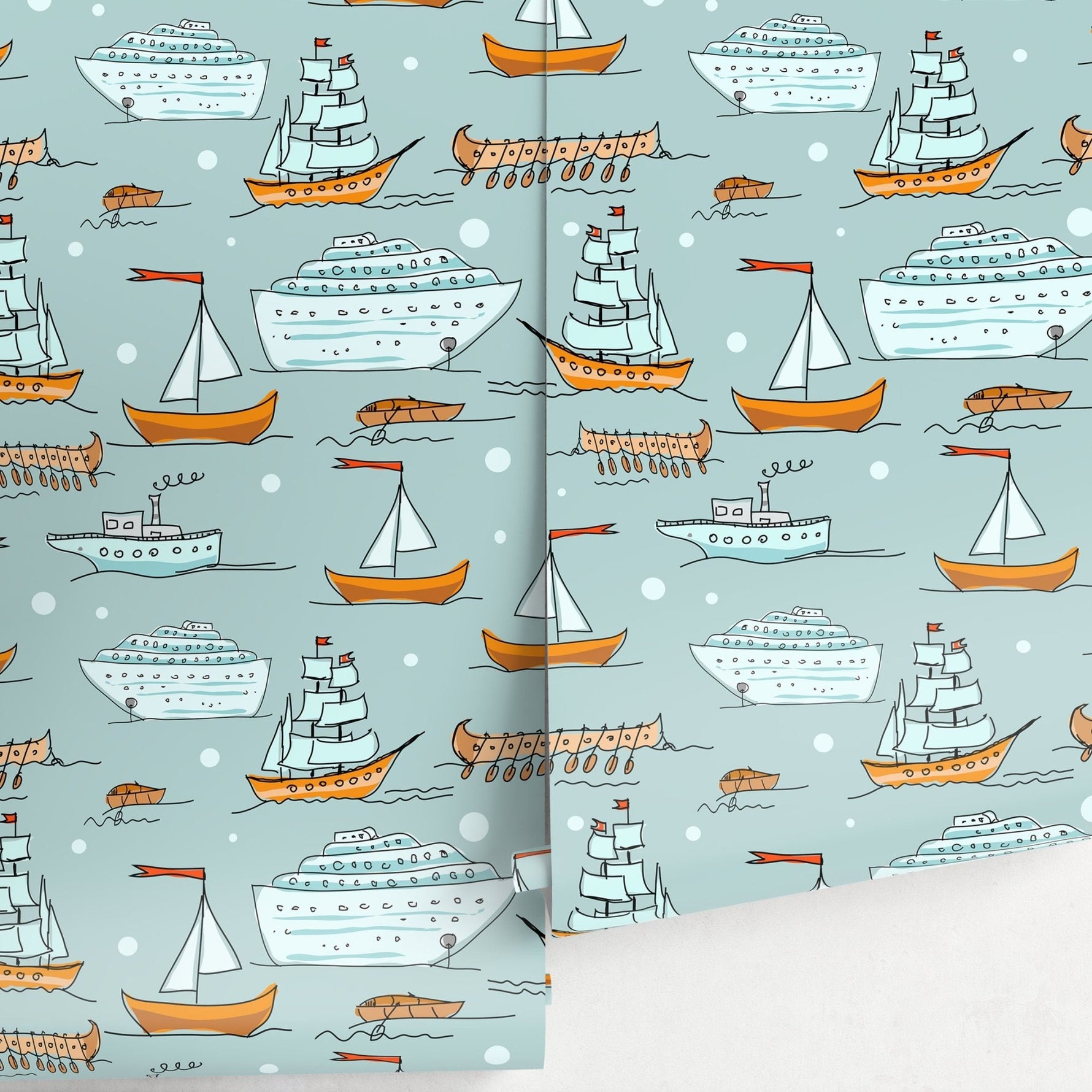 Nautical Charm Wallpaper - A166 - WallTrend