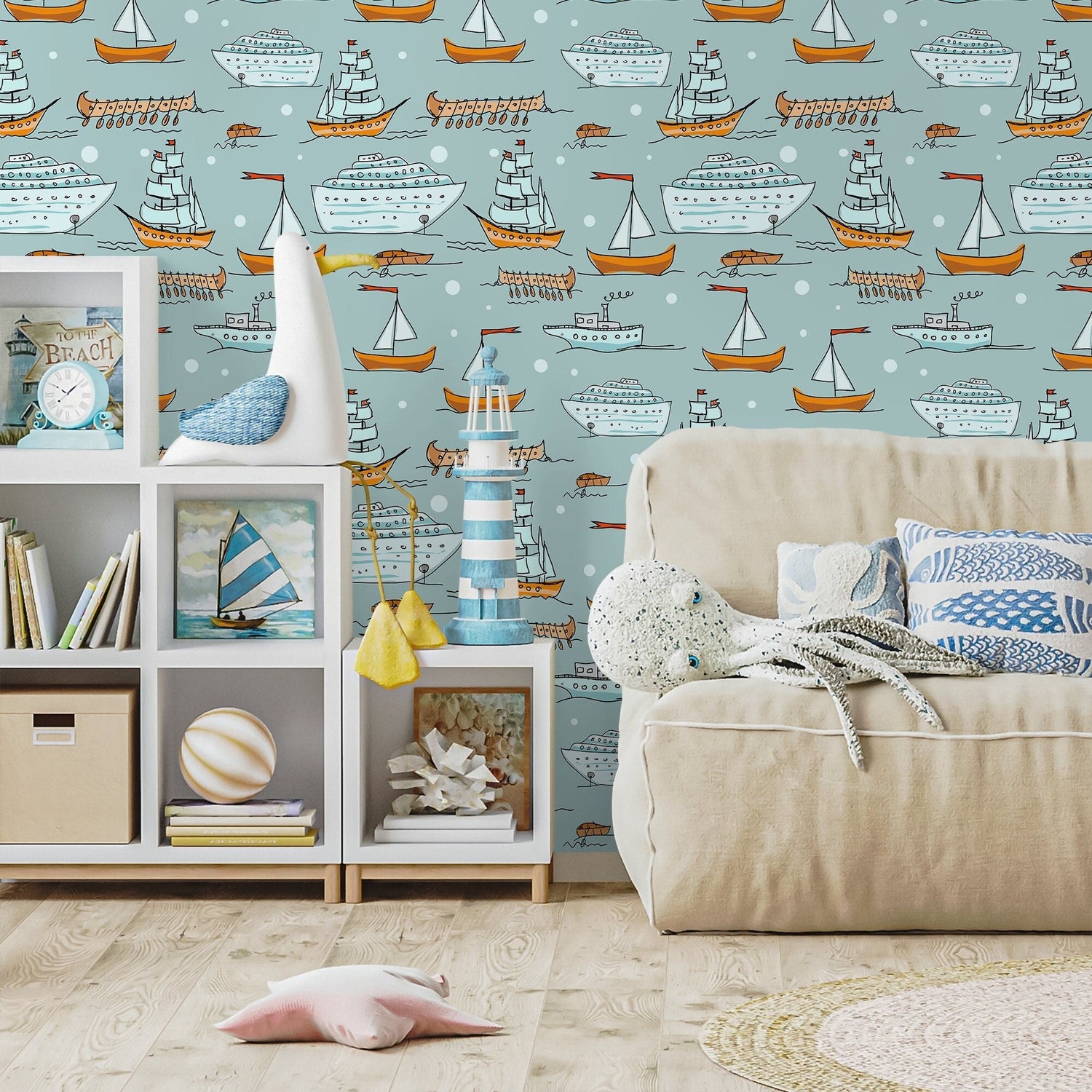 Nautical Charm Wallpaper - A166 - WallTrend